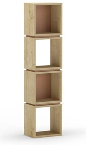 Ceglasty regał w dekorze dębu 32x133 cm Lofty – Marckeric
