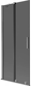Mexen Velar parawan nawannowy 2-skrzydłowy rozsuwany 85 x 150 cm, grafit, gun metal - 896-085-000-41-95