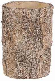 Osłonka na kwiaty imitująca korę drzewa, 16 x 16 x 21 cm, beton, 16 cm