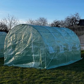 Tunel foliowy ogrodowy GHT-400250 - szklarnia ogrodowa z oknami, 4x2,5 m, 10 m2
