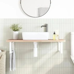 Naturalne drewno półka 100x50 białe uchwyty - Bafo