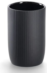 Ceramiczny prążkowany kubek na szczoteczki, Ø 7,7 cm
