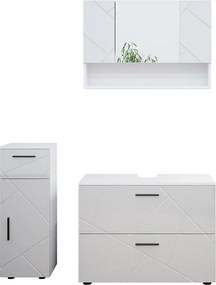 Zestaw mebli łazienkowych biały wysoki połysk 80x41x58.6 irma