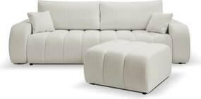 Pufa BALOO w kolorze białym w tkaninie LAMBI 09