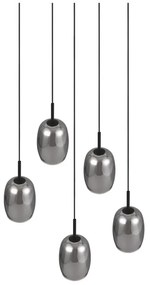 Lampa wisząca w czarno-srebrnym kolorze ze szklanym kloszem ø 48 cm Barret – Trio Select