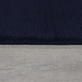 Ciemnoniebieski wełniany dywan tkany ręcznie 200x290 cm Textured Wool Border – Flair Rugs