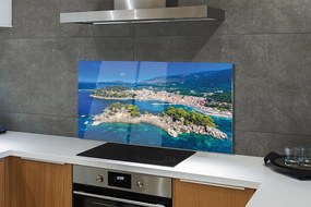 Panel Szklany Panorama Greckiego Miasta Portowego