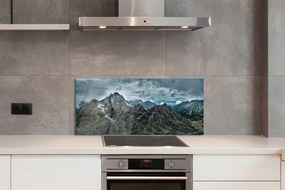 Panel szklany do Kuchni Surowe Skalne Szczyty