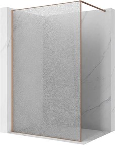 Mexen Kioto ścianka prysznicowa Walk-in 110 x 200 cm, crackle transparent 12 mm, miedź szczotkowana - 800-110-101-65-04-X
