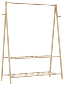 Bambusowy wieszak na ubrania z półkami 132cm - Tempra 4X