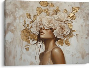 Obraz - Dziewczyna z różami (70x50 cm)