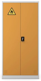 Szafa na chemikalia MARIA, 900 x 1850 x 400 mm, szaro-żółta