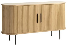 Niska komoda w dekorze dębu z drzwiami przesuwnymi 140x76 cm Nola – Unique Furniture