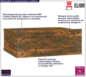 Wisząca szafka nocna w kolorze wędzonego dębu Caso 6X