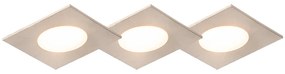 Zewnetrzna Zestaw 3 kwadratowych stalowych reflektorów sufitowych wpuszczanych z LED IP65 - Simply Nowoczesny Oswietlenie zewnetrzne