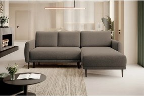 Narożnik BONO z funkcją spania Drewniane nóżki Eleganckie podłokietniki Głębokie siedzisko Prawa strona Barrel 21