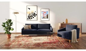 Ciemnoniebieska aksamitna sofa 200 cm Karoto – Ame Yens