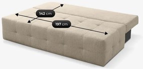 Sofa z Funkcją Spania MORANA Beżowa Nowoczesna