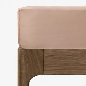 Prześcieradło Z Satyny 300 Nici Sampras Toasted Almond & Łóżko 160cm (160 X 200 X 40 Cm) - Sklum