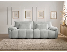 Jasnoszara sofa z tkaniny szenilowej 264 cm Ivane – Bobochic Paris