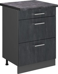 Szafka dolna do kuchni czarny beton 60x60x81.6 r-line