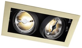 Wpuszczany reflektor mosiężny regulowany 2-światłowy - Oneon