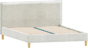 Beżowe tapicerowane łóżko dwuosobowe ze stelażem 160x200 cm Tina – Ropez