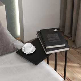 HOMCOM Stolik Boczny Czarny z Antypoślizgowymi Stopkami Praktyczny Design 46x26x60cm | Aosom PL