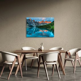 Obraz na szkle turkusowego jeziora (70x50 cm)