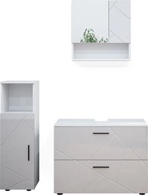 Zestaw mebli łazienkowych biały wysoki połysk 80x41x58.6 irma
