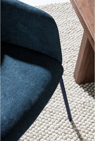 Niebieskie tapicerowane fotele jadalniane zestaw 2 szt. Aslin – MOME