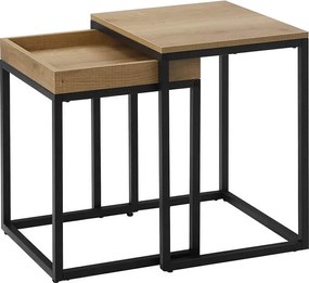 Zestaw 2 stolików kawowych Kahta 02 w stylu loftowym