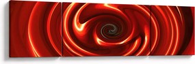 Abstrakcyjny obraz - czerwona spirala (170x50 cm)