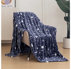 Mikropluszowy koc STARLIGHT, ciemnoniebieski Rozmiar: 150 x 200 cm