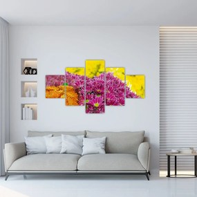 Obraz różowego kwiatu (125x70 cm)