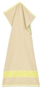 Żółto-różowy ręcznik z bawełny organicznej frotte 50x100 cm Check – JUNA