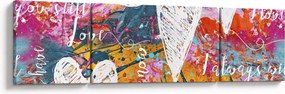 Obraz - Serce na abstrakcyjnym tle (170x50 cm)