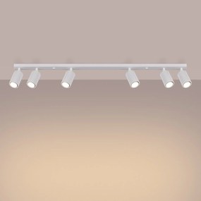 Listwa oświetleniowa 6-punktowa KARBON 6L biała ryflowana SOLLUX  LIGHTING