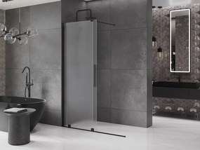 Mexen Velar ścianka prysznicowa rozsuwana Walk-in 140 x 200 cm, szron 8 mm, czarna - 871-140-000-33-70