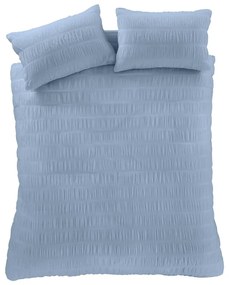 Niebieska pościel dwuosobowa z kory 230x220 cm Seersucker – Catherine Lansfield