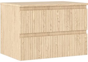 Mexen Rivel szafka łazienkowa podumywalkowa 70 cm z blatem, 2 szuflady, ryflowana , dąb - 91A20-07047-2-BFFC81