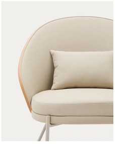 Beżowy fotel z imitacji skóry Eamy – Kave Home
