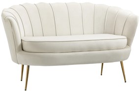 HOMCOM Vintage Sofa dwuosobowa, Sofa, meble tapicerowane, aksamit, do 150 kg, Krem/Złoto