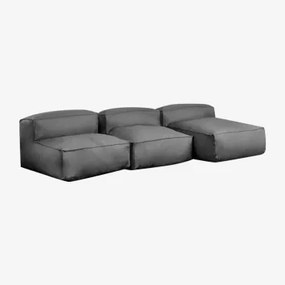 Sofa Modułowa Szezlong 3 Sztuki Dojans Szary Granit - Sklum