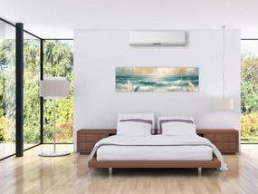 Obraz – Malowana plaża w delikatnych kolorach (170x50 cm)