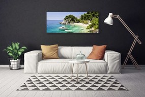 Obraz canvas Skaliste Wybrzeże z Łodziami