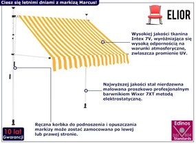 Zadaszenie tarasowe w pomarańczowo-białe pasy Petit 4X