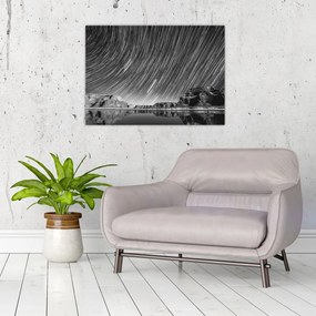 Czarno - biały obraz gwiaździstego nieba (70x50 cm)