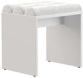 Biały taboret tapicerowany welurem M5-Z07