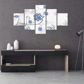 Obraz - Niebieskie łabędzie (125x70 cm)